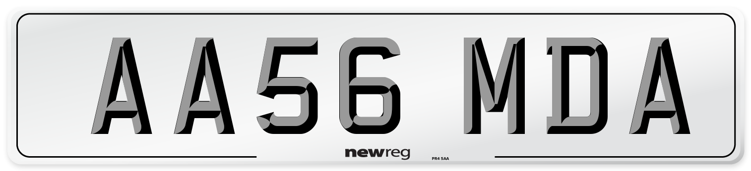 AA56 MDA Number Plate from New Reg